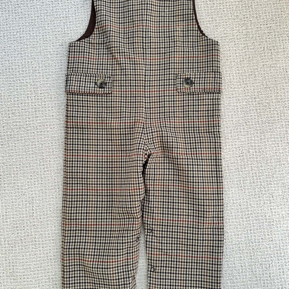 The Beaufort Bonnet Company Plaid Kids One Piece - Brown and Black